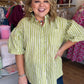 Hey There, Honeydew Plus-Size Green Stripe Top