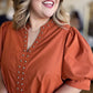 Hey there, Stud Curvy Copper Studded Shirt