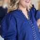 Hey there, Stud Curvy Navy Studded Shirt