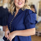 Hey there, Stud Curvy Navy Studded Shirt