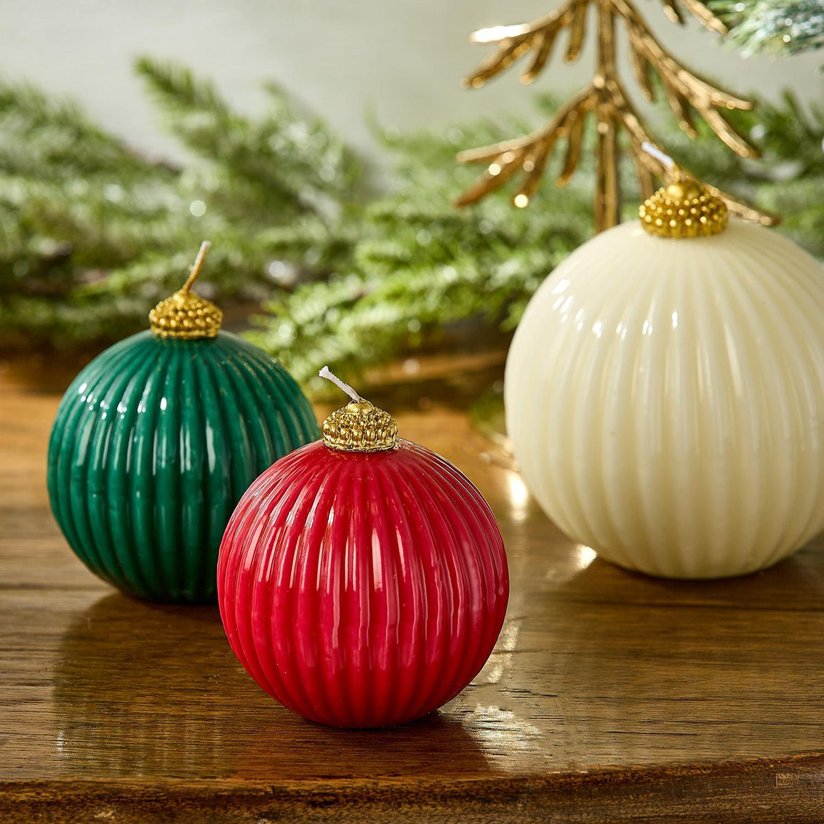 High-Gloss Ornament Ball Candles