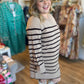 Holiday Stripe Mini Sweater Dress