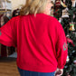 Holiday Style Curvy Cropped Beaded Wreath Sweatshirt