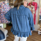 Hometown Honey Plus-Size Denim Ruffle Top