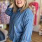 Hometown Honey Plus-Size Denim Ruffle Top