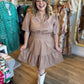 Hot Buttered Rum Plus-Size Tan Leather Dress