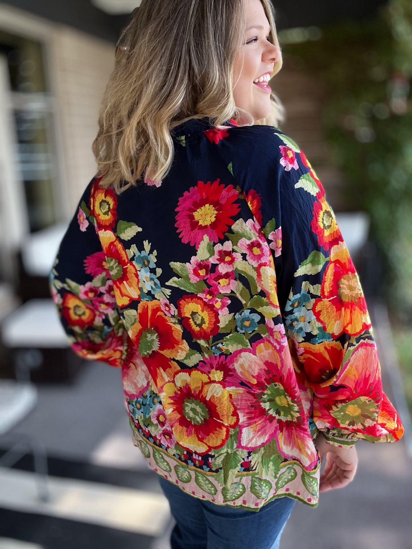 In Fall Bloom Plus-Size Floral Top
