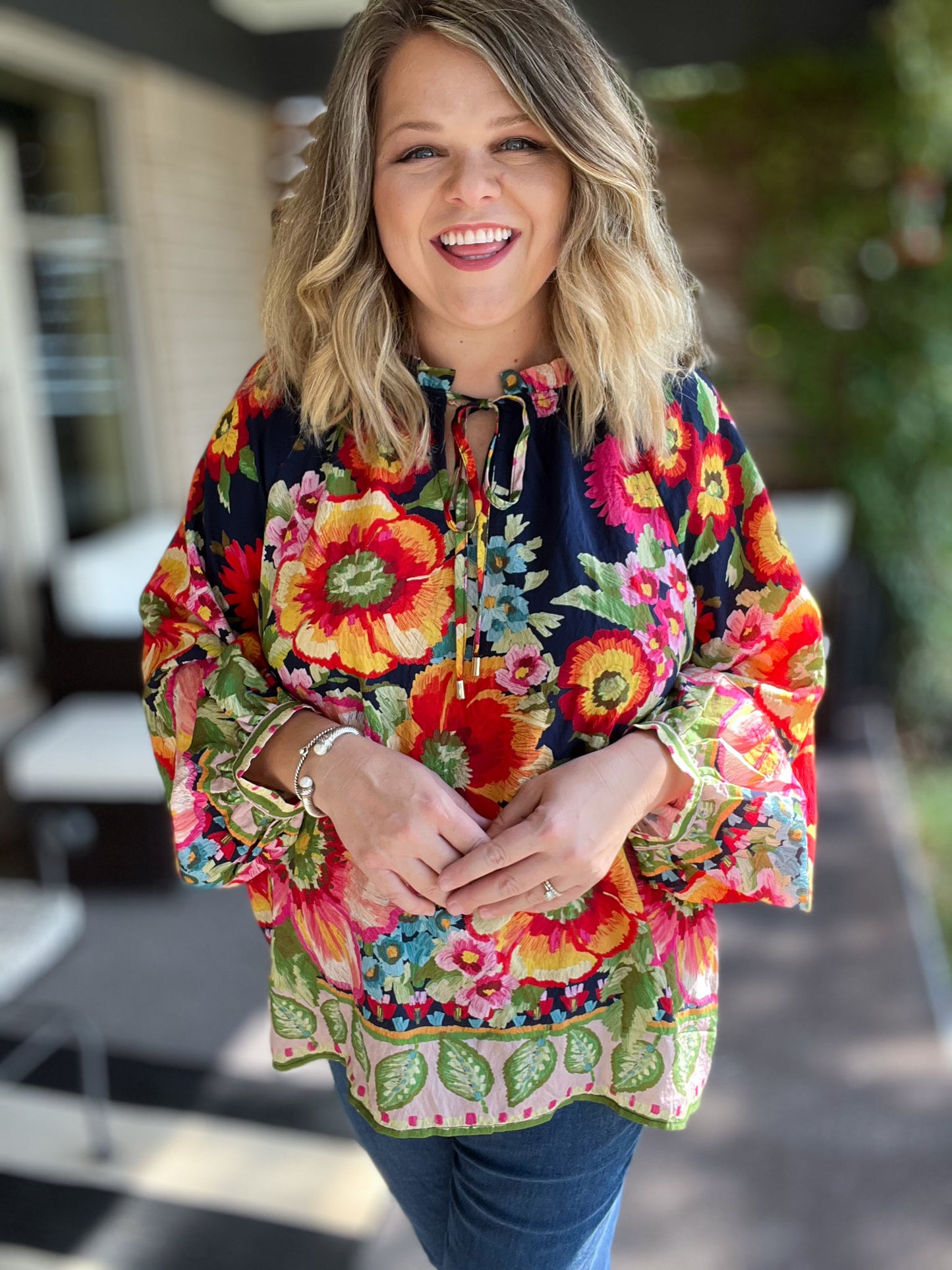 In Fall Bloom Plus-Size Floral Top