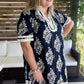 Indigo Drift Curvy Contrast Trim Dress