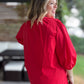 RESTOCKED! Innocent as a Rose Plus-Size Red Pleated Top