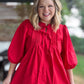 RESTOCKED! Innocent as a Rose Plus-Size Red Pleated Top