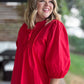RESTOCKED! Innocent as a Rose Plus-Size Red Pleated Top