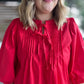 RESTOCKED! Innocent as a Rose Plus-Size Red Pleated Top