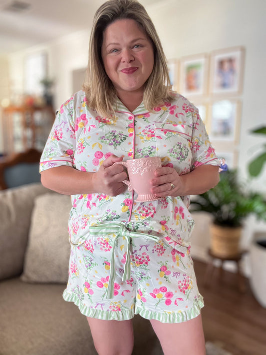 In the Morning When I Rise Pajama Short Set