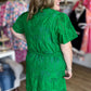Island State of Mind Plus-Size Green Palm Eyelet Dress