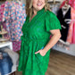 Island State of Mind Plus-Size Green Palm Eyelet Dress
