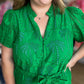 Island State of Mind Plus-Size Green Palm Eyelet Dress