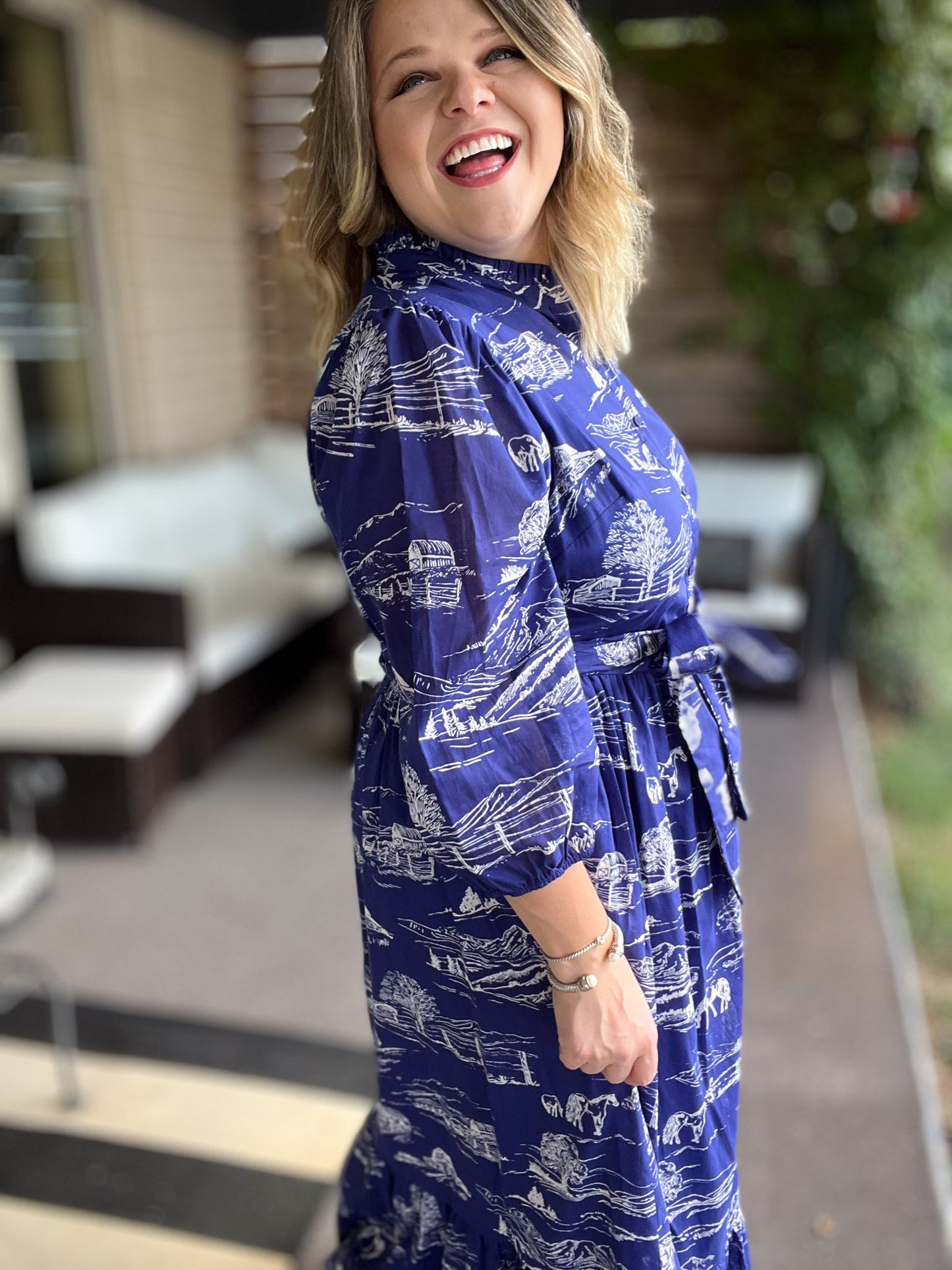 It Takes a Village Plus-Size Toile Maxi Dress