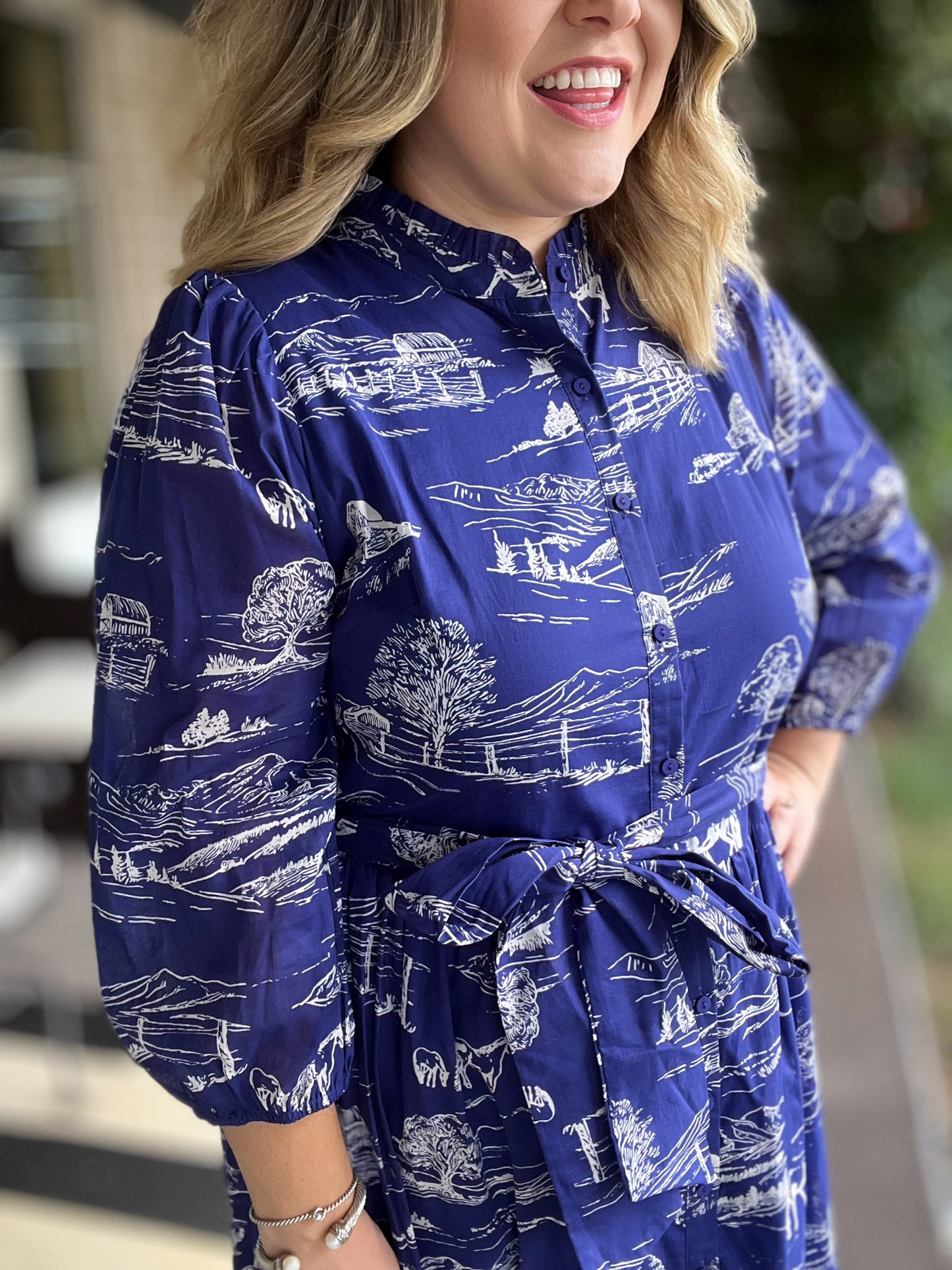 It Takes a Village Plus-Size Toile Maxi Dress