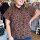 It's Butterfly Season Curvy Brown Top