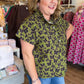 It's Butterfly Season Curvy Olive Top