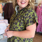 It's Butterfly Season Curvy Olive Top