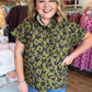 It's Butterfly Season Curvy Olive Top