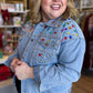 It's a Rhinestone World Light Denim Jewel Jacket