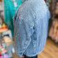 Jingle & Bling Plus-Size Studded Denim Jacket