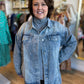 Jingle & Bling Plus-Size Studded Denim Jacket