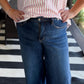 Judy Blue High Waist Claudia Ankle Wide Dark Wash Jeans