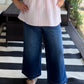 Judy Blue High Waist Claudia Ankle Wide Dark Wash Jeans