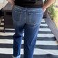 Judy Blue Mid Rise Billie Boyfriend Dark Wash Jeans