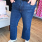 Judy Blue Plus-Size High Waist Amy Kick Flare Dark Jeans