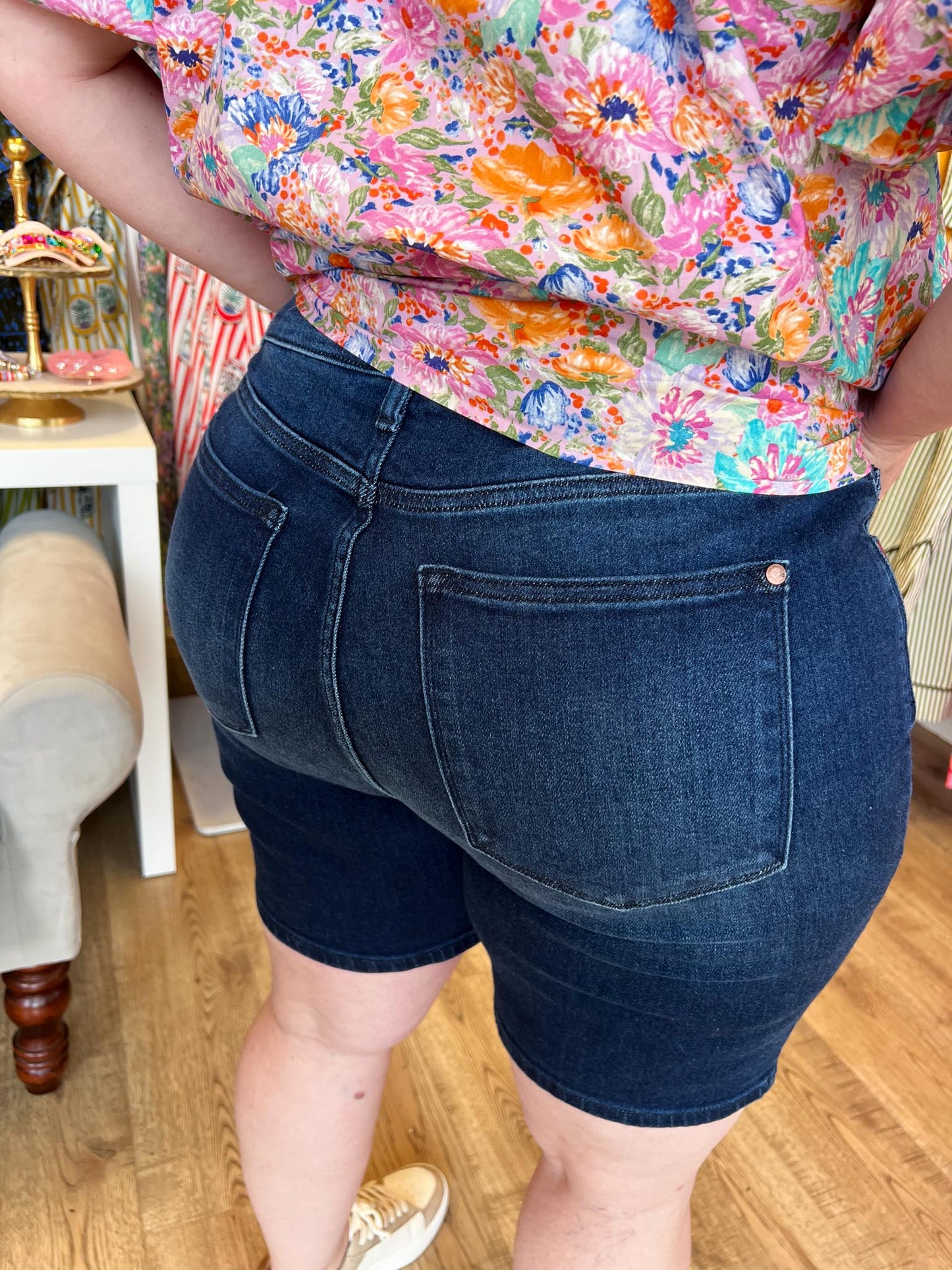 Judy Blue Plus-Size Dark Wash Shorts