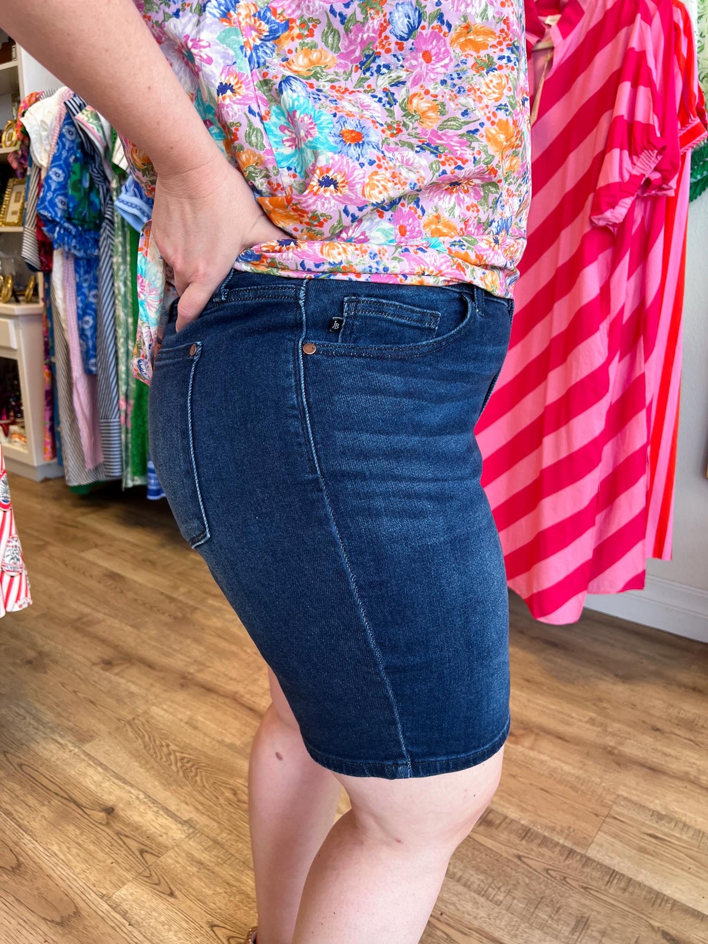 Judy Blue Plus-Size Dark Wash Shorts