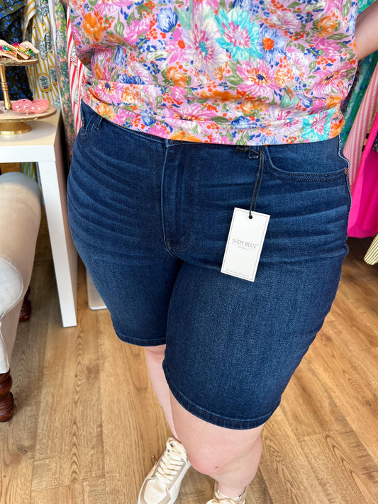 Judy Blue Plus-Size Dark Wash Shorts