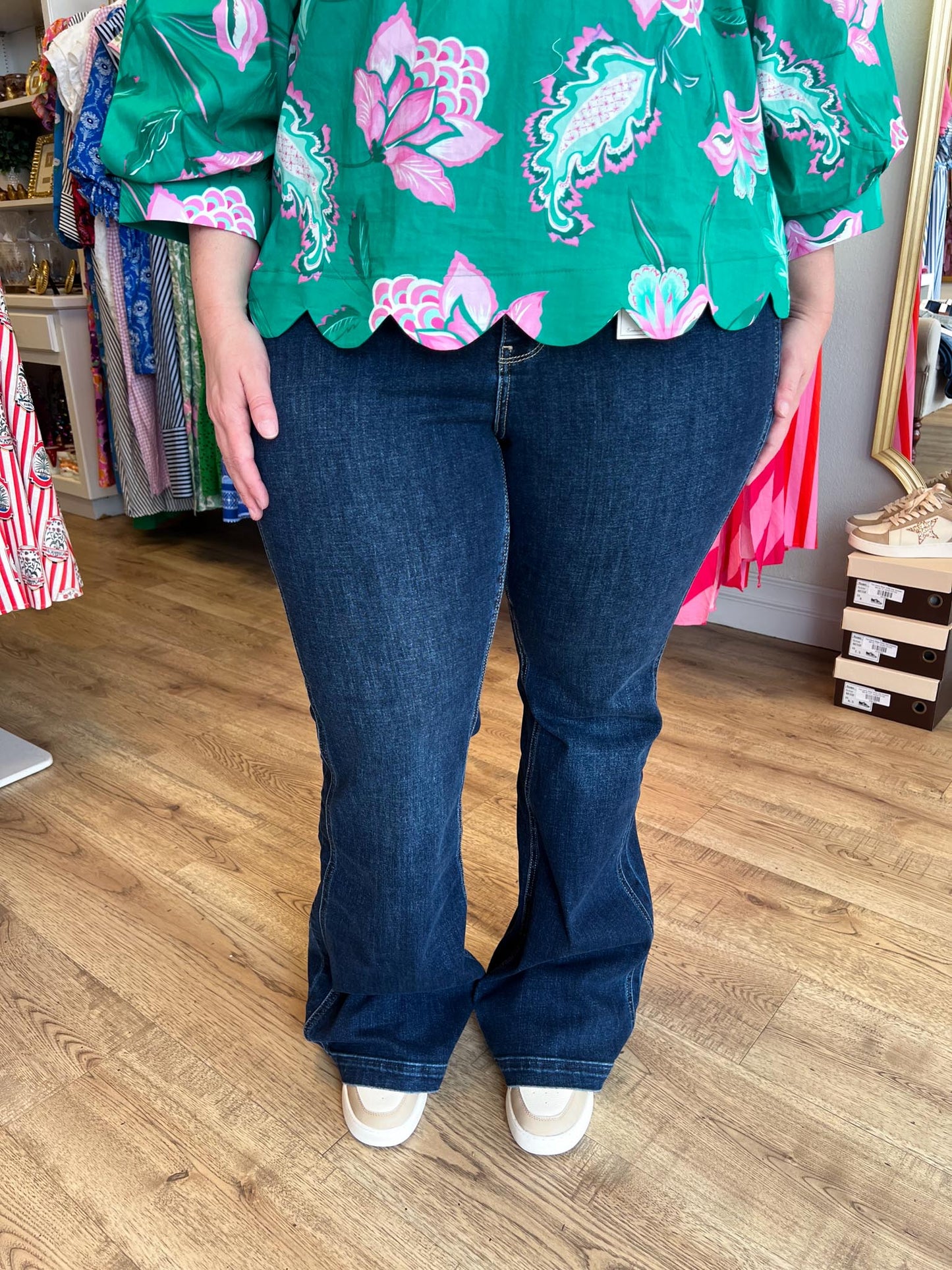 Judy Blue Plus-Size High Waist Dark Wash Flare Jeans