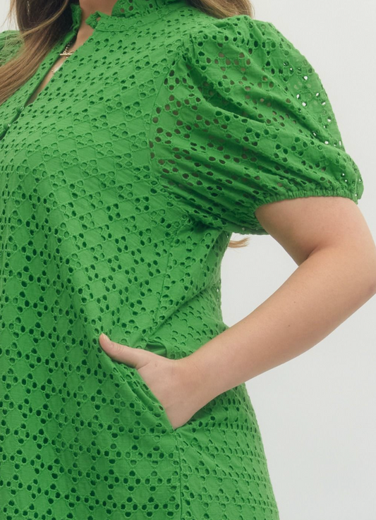 Apple of My Eye(let) Curvy Green Midi Dress
