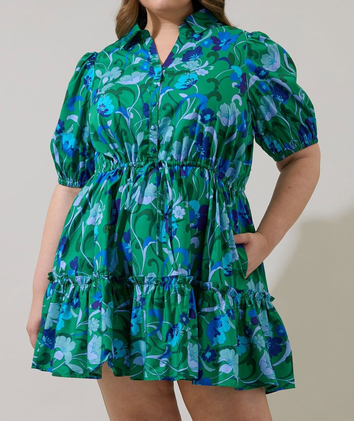 Blooming Faith Plus-Size Mini Dress
