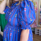 "Bloom Where You are Planted" Curvy Blue Vine Floral Maxi Dress