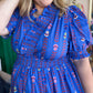 "Bloom Where You are Planted" Curvy Blue Vine Floral Maxi Dress