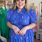 "Bloom Where You are Planted" Curvy Blue Vine Floral Maxi Dress