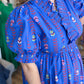 "Bloom Where You are Planted" Curvy Blue Vine Floral Maxi Dress