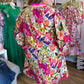 "Wildflower in a Field of Roses' Curvy Floral Contrast Trim Dress