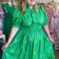"Bloom Where You Are Planted" Curvy Green Vine Floral Maxi Dress