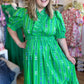 "Bloom Where You Are Planted" Curvy Green Vine Floral Maxi Dress