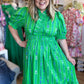 "Bloom Where You Are Planted" Curvy Green Vine Floral Maxi Dress