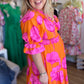 "Blooming Beauty" Curvy Orange & Pink Floral Maxi