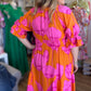 "Blooming Beauty" Curvy Orange & Pink Floral Maxi